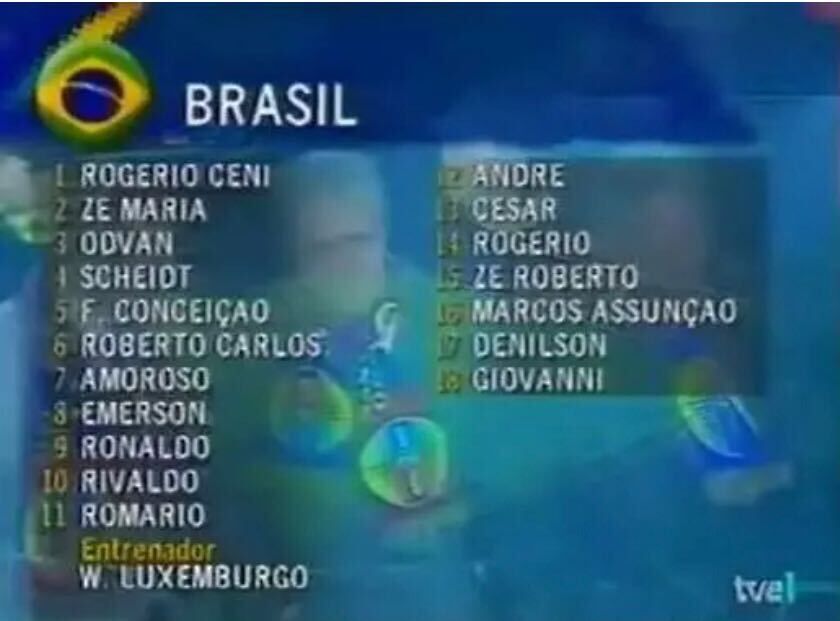 Brazil line-up v Barcelona