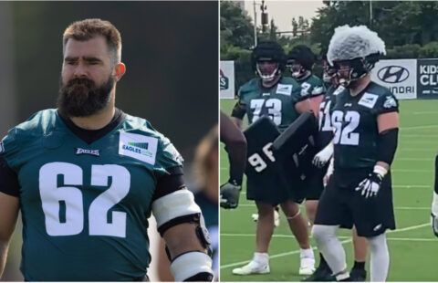 Jason Kelce in Eagles training camp