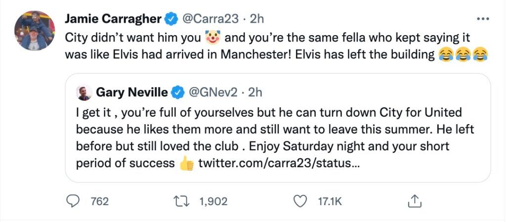 Carragher called Neville a clown.