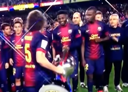 Alex Song thought Puyol wanted him to lift La Liga trophy, but he was mistaken