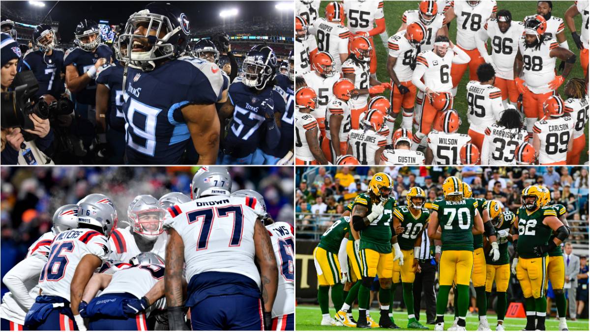 The Tennessee Titans, Cleveland Browns, New England Patriots and Green Bay Packers