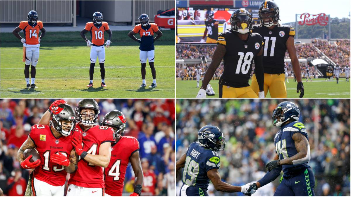 Wide receivers of the Denver Broncos, Pittsburgh Steelers, Tampa Bay Buccaneers and Seattle Seahawks