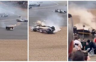 Zhou Guanyu Crash Brithish GP Fan Footage