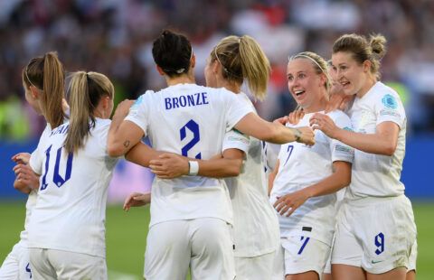 England Lionesses celebrate at Euro 2022