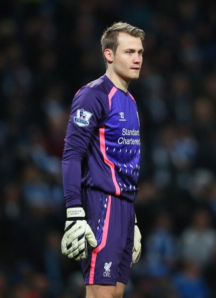 Mignolet playing for Liverpool.