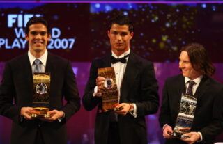 Kaka, Ronaldo and Messi.