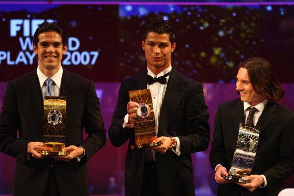 Kaka, Ronaldo and Messi.