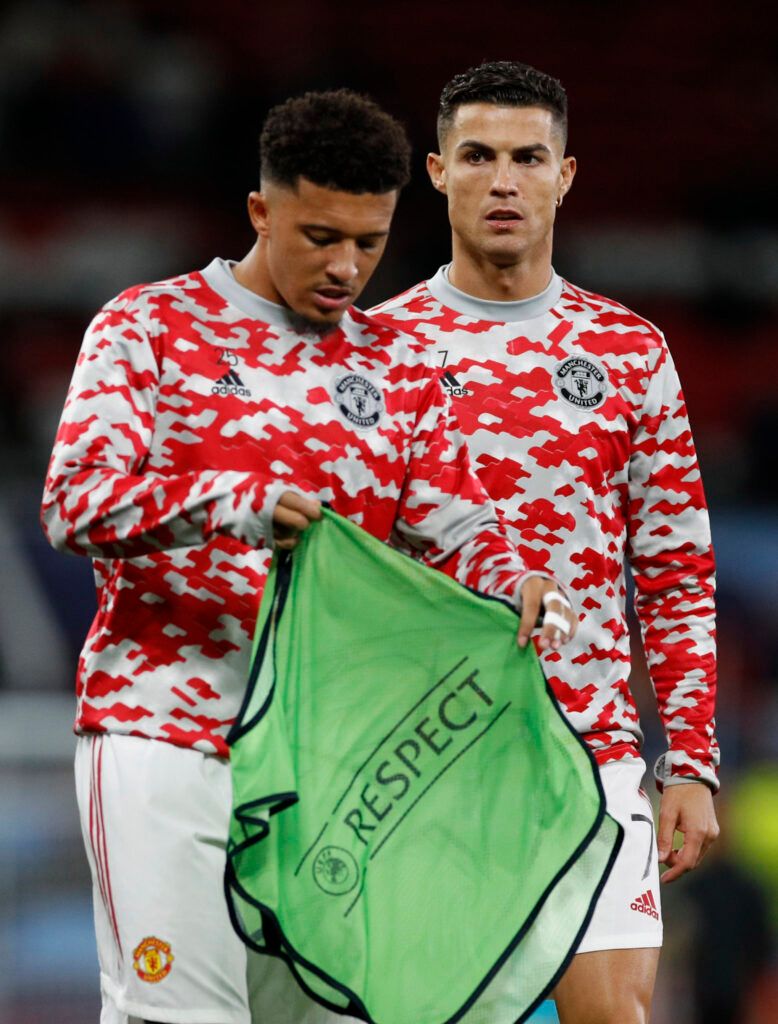 Man Utd's Sancho and Ronaldo.