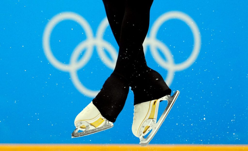 Ice skates at the Winter Olympics.