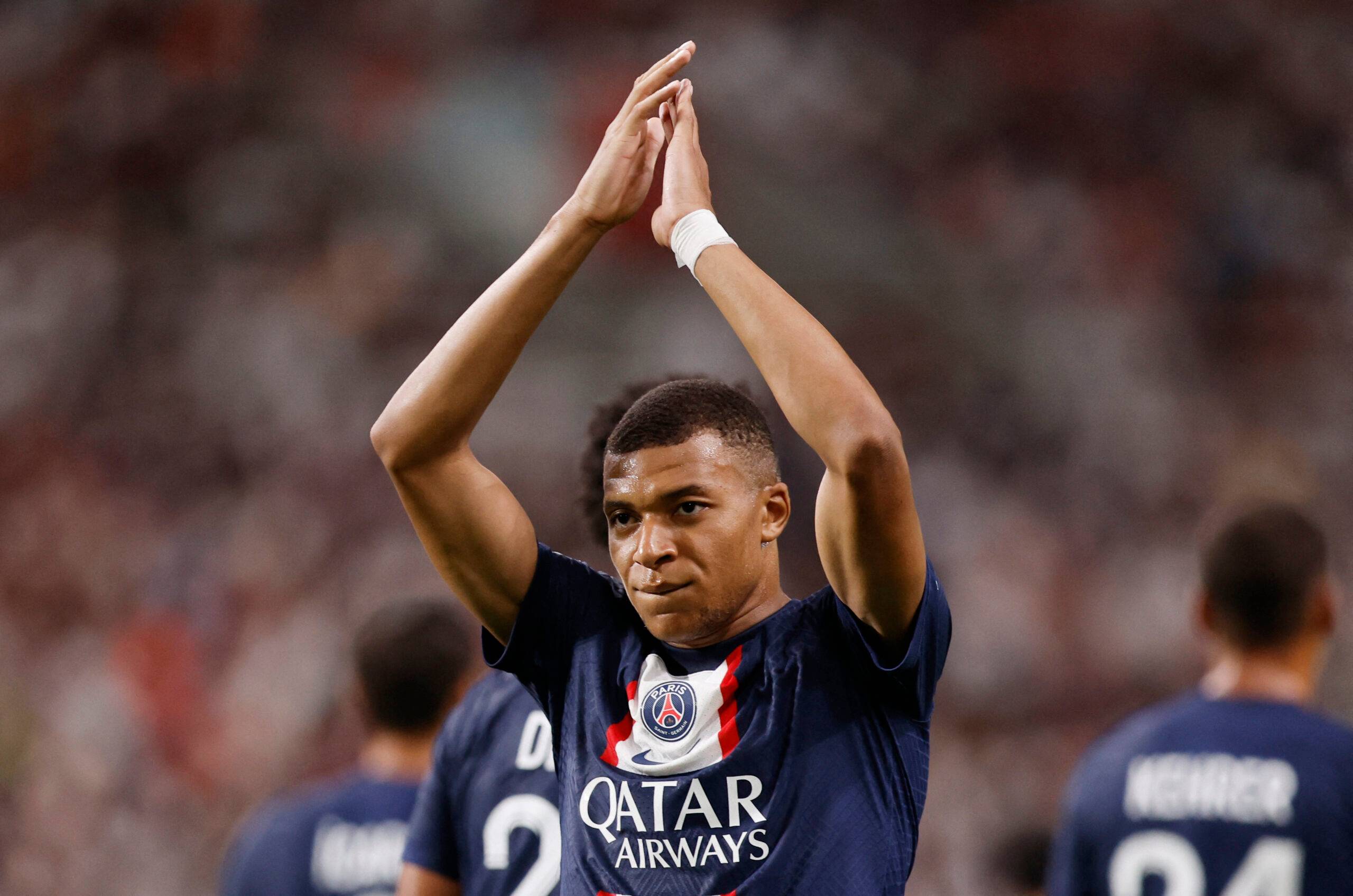 Kylian Mbappe in action for PSG