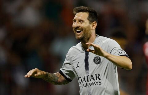 Lionel Messi in action for PSG vs Clermont