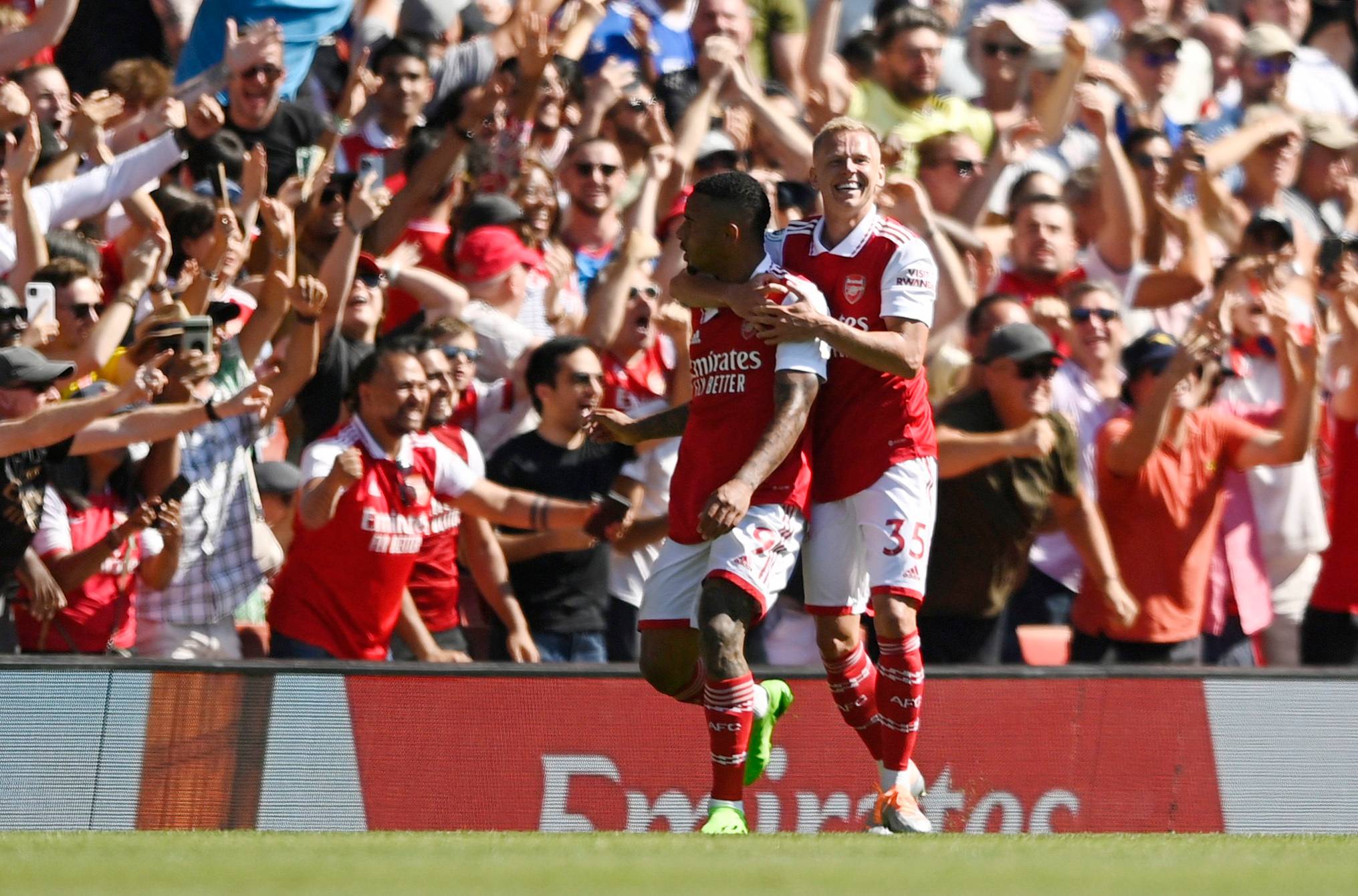 Arsenal's Jesus celebrates.