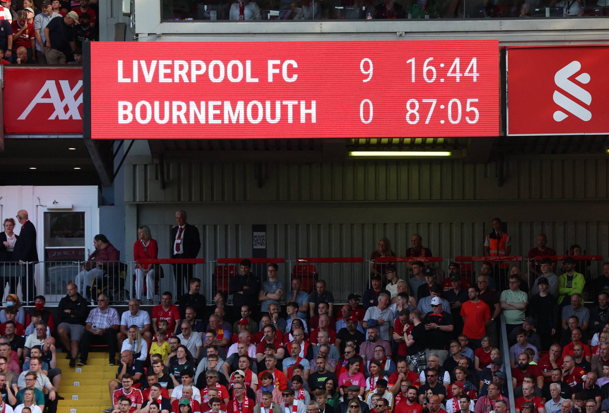 Liverpool 9-0 Bournemouth.