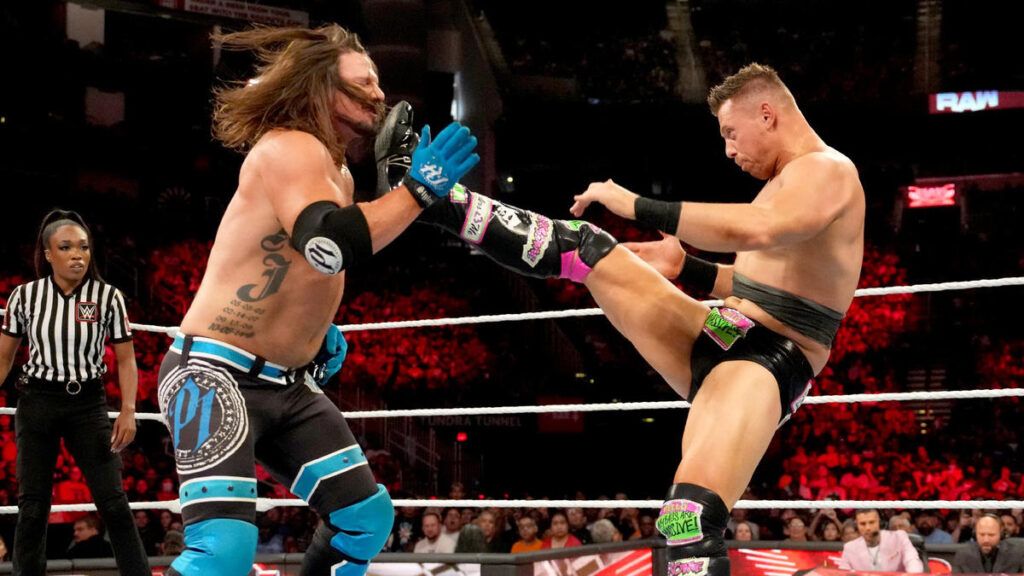 AJ Styles beat The Miz and Mustafa Ali on WWE Raw last night