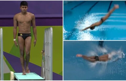 Commonwealth Games: Diver gets routine horribly wrong & belly flops