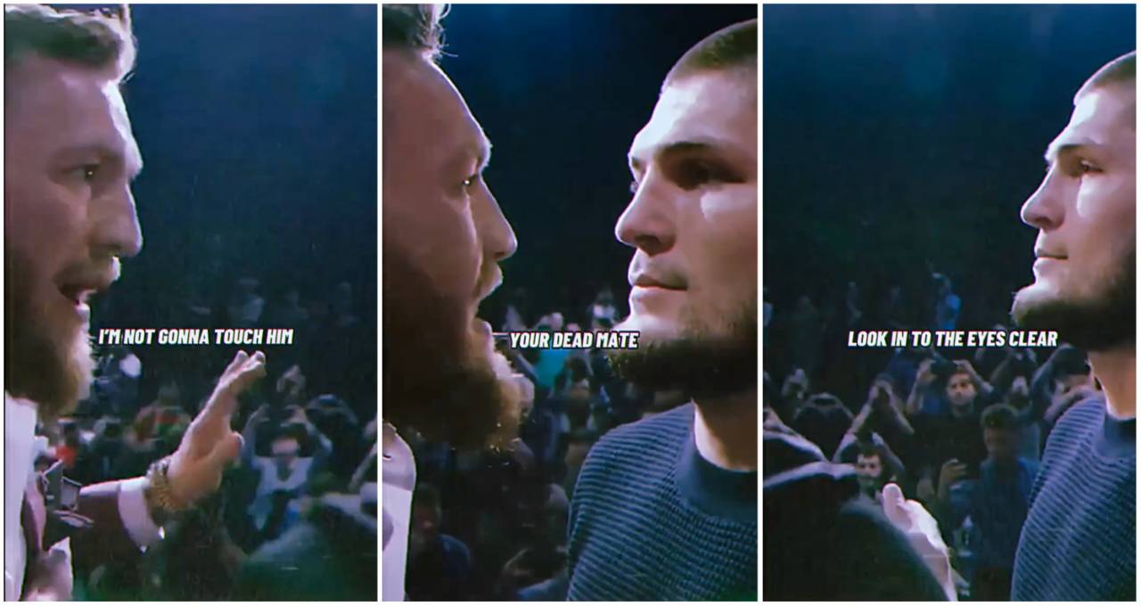 Conor McGregor vs Khabib UFC 229: Up close footage of face off is chilling