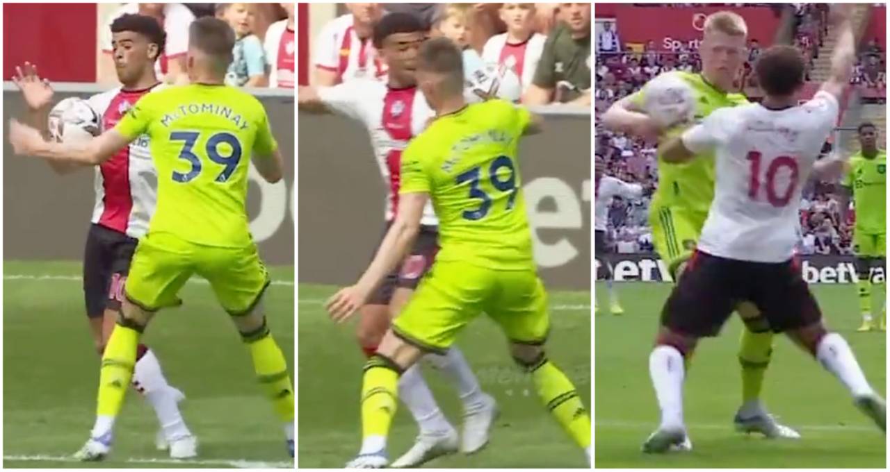 Scott McTominay handled the ball hree times inside his own bos in Southampton 0-1 Man Utd