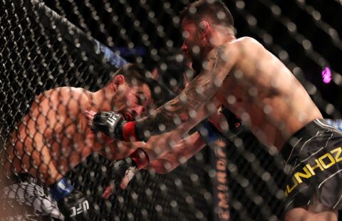 Dominick Cruz fighting in the UFC octagon