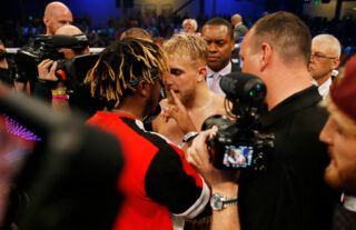 KSI and Jake Paul square up to each other