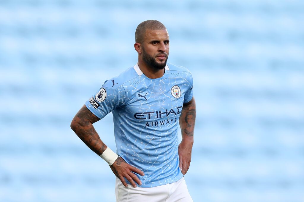 Kyle Walker in action for Man City