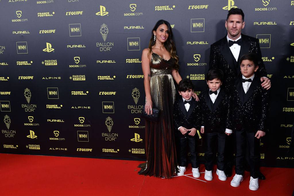 The Messi family at the 2021 Ballon d'Or