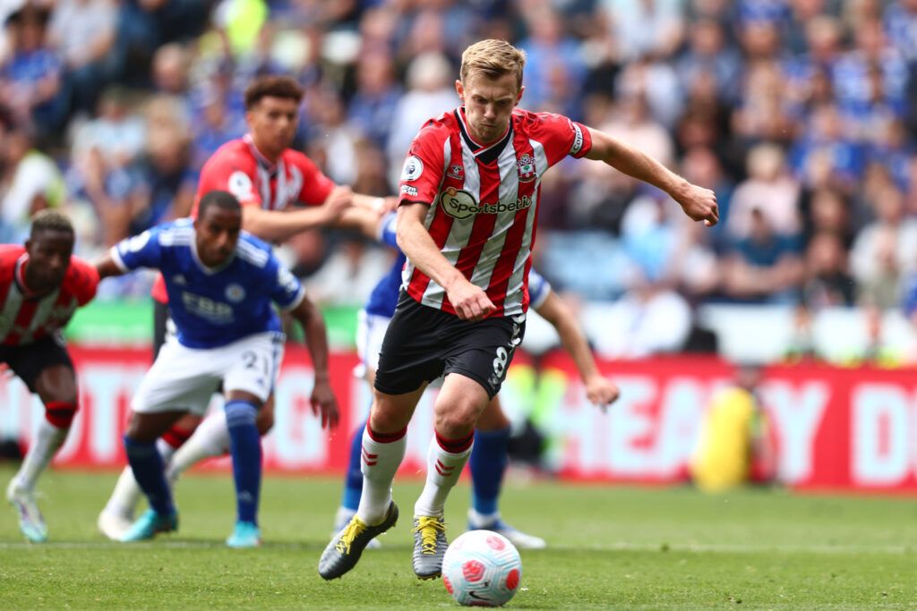 James Ward-Prowse of Southampton scores their team's first goal from the penalty spot