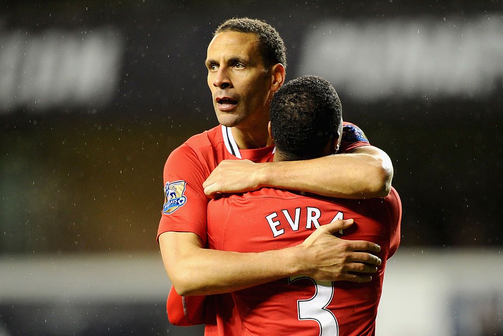 Rio Ferdinand and Patrice Evra in action for Man Utd