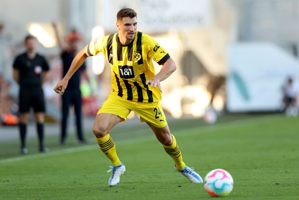 Thomas Meunier in action with Borussia Dortmund