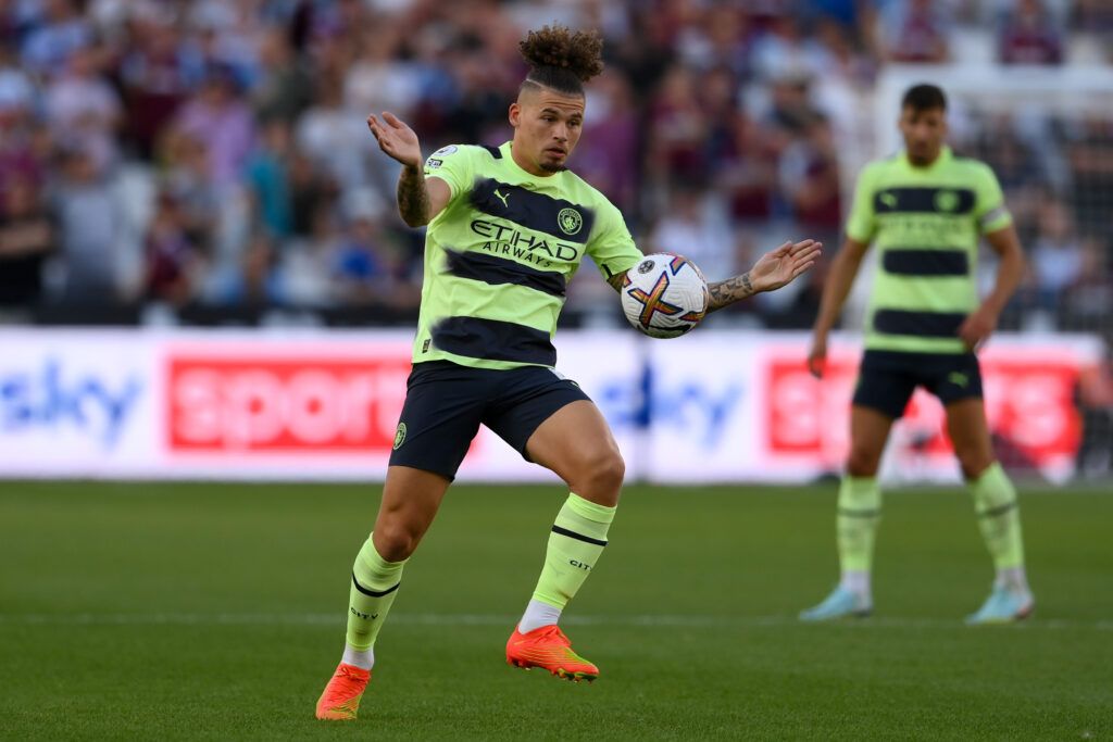Kalvin Phillips of Manchester City in action during the Premier League match 