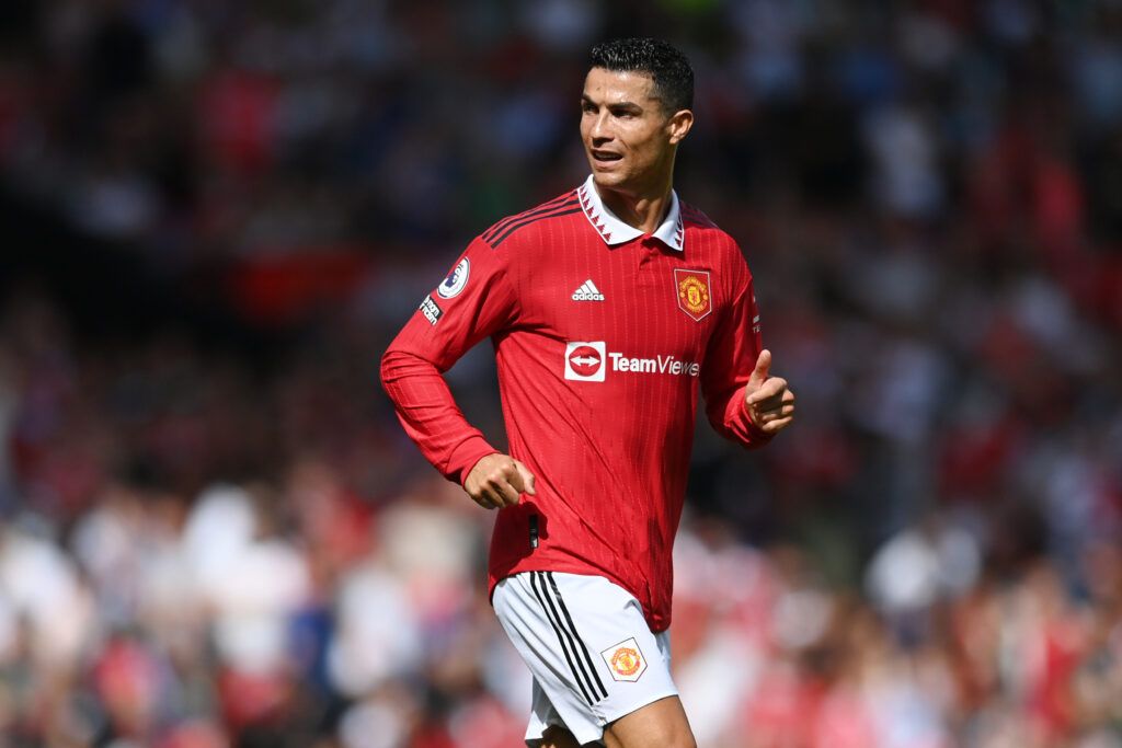 Cristiano Ronaldo in action with Manchester United