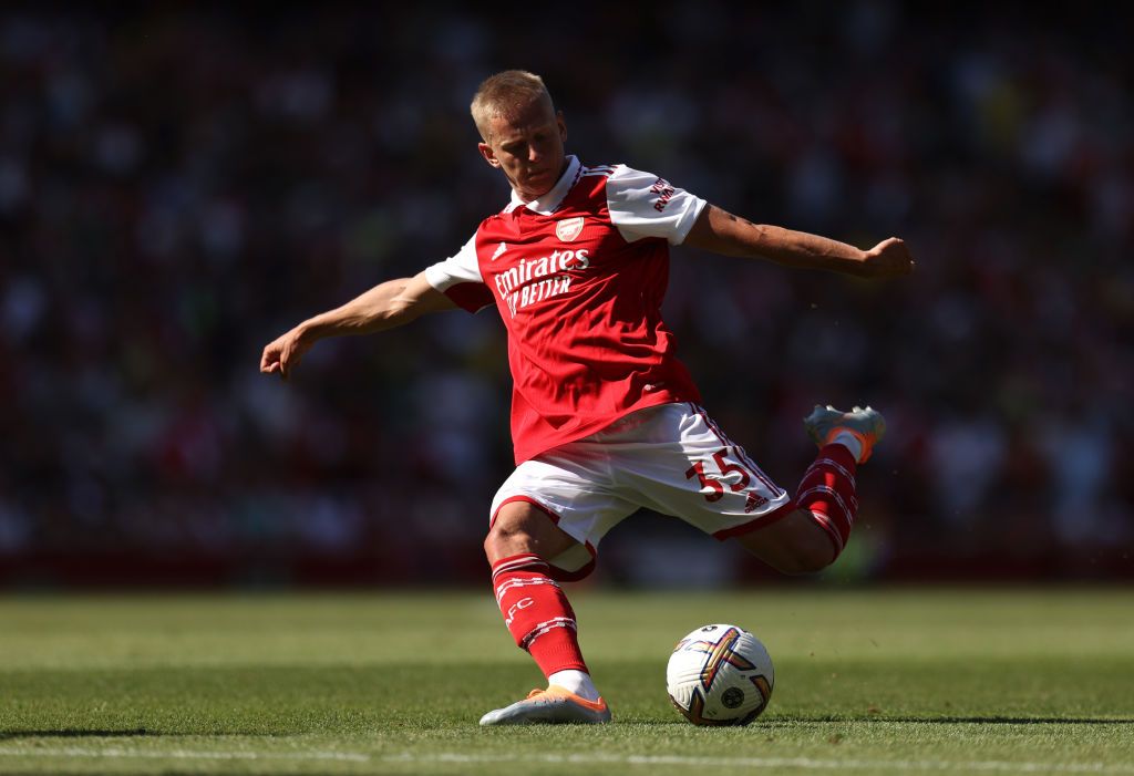 Oleksandr Zinchenko in action for Arsenal vs Leicester City