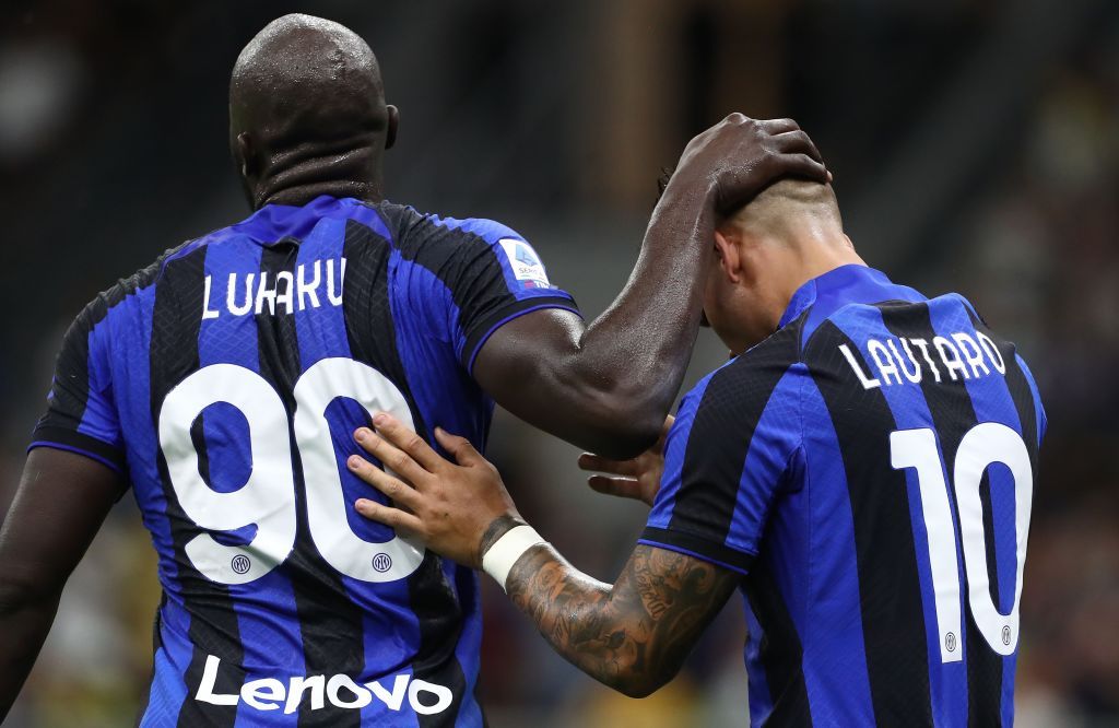 Romelu Lukaku and Lauteero Martinez in action for Inter Milan