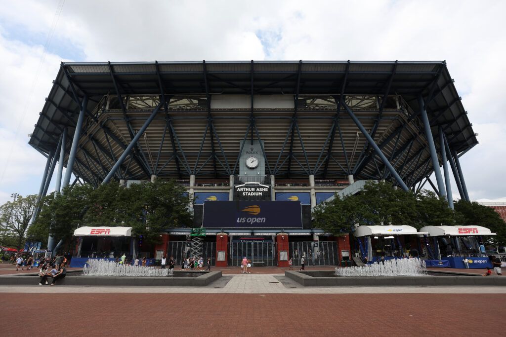 A general view of Arthur Ashe stadium during previews for the 2022 US Open tenni