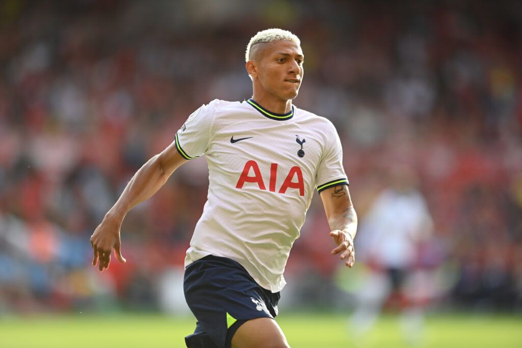 Richarlison of Tottenham in action during the Premier League match