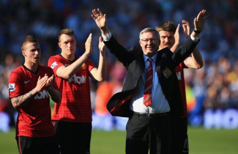 United players after Ferguson's final game