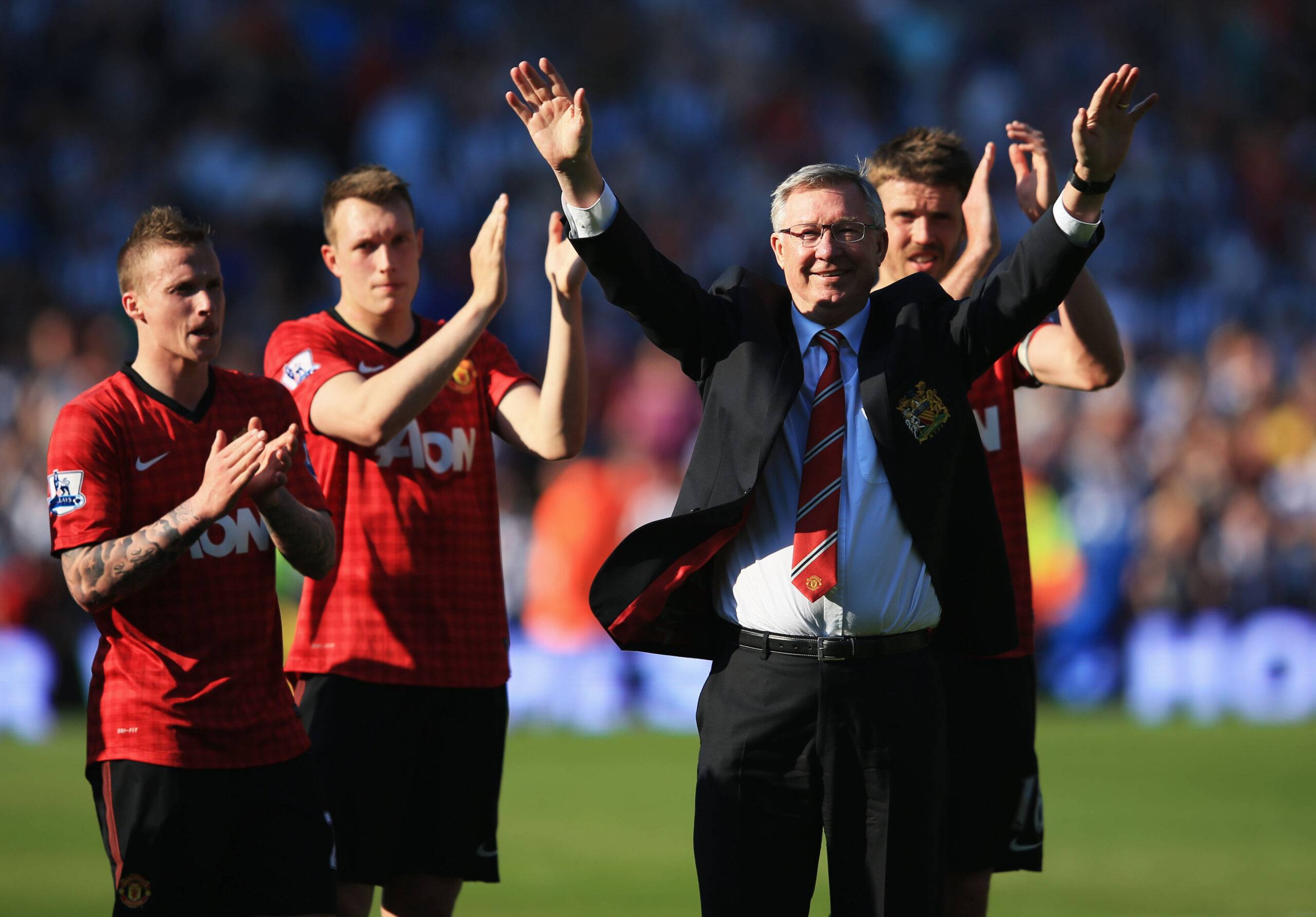 United players after Ferguson's final game