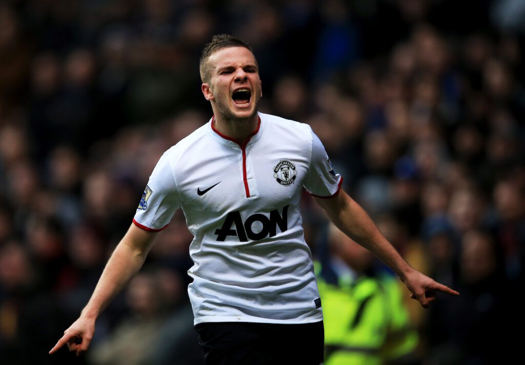 Cleverley celebrates for United