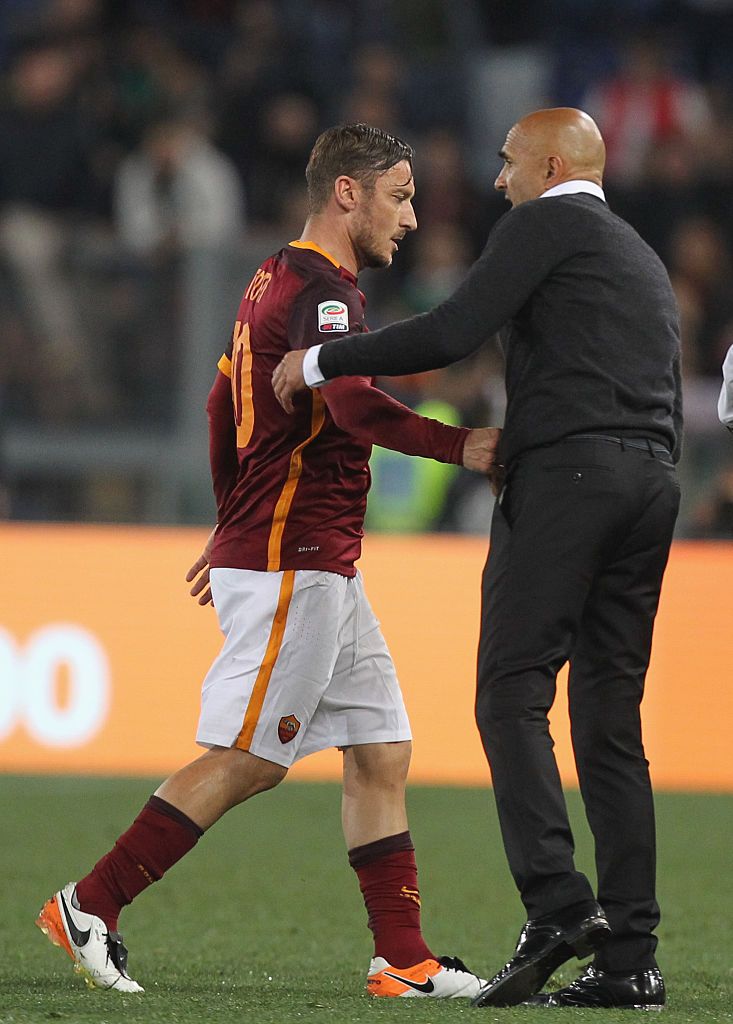 Luciano Spalletti and Francesco Totti at AS Roma