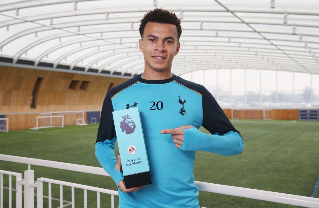 Dele Alli Receives the Premier League Player of the Month Award