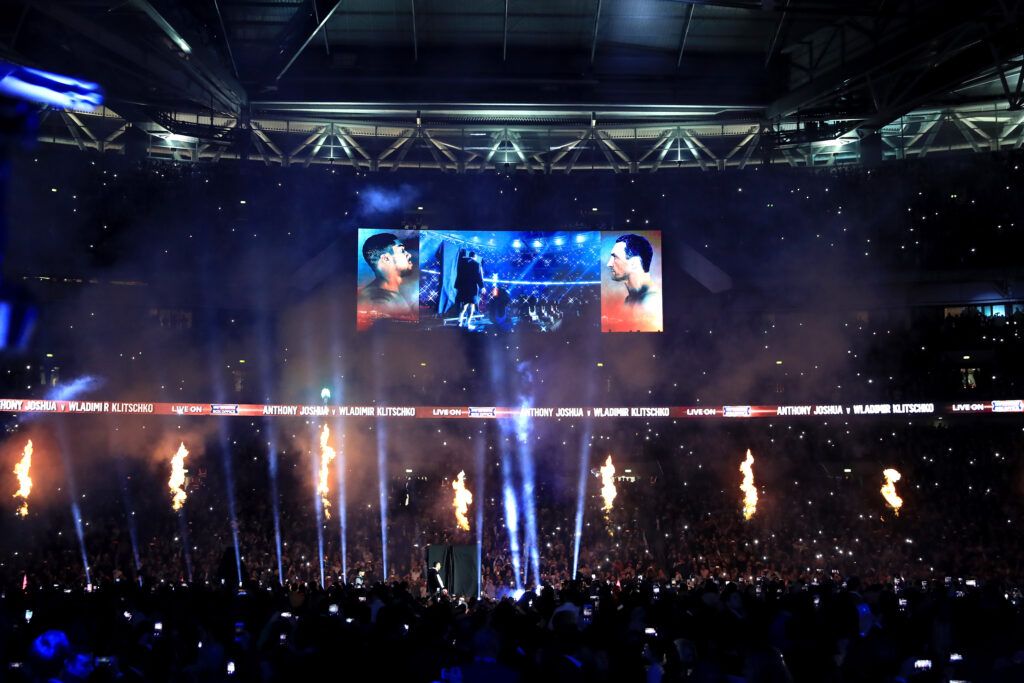  general view prior to the fight between Anthony Joshua and Wladimir Klitschko for the IBF, WBA and IBO Heavyweight World Title bout  at Wembley Stadium on April 29, 2017 in London, England.