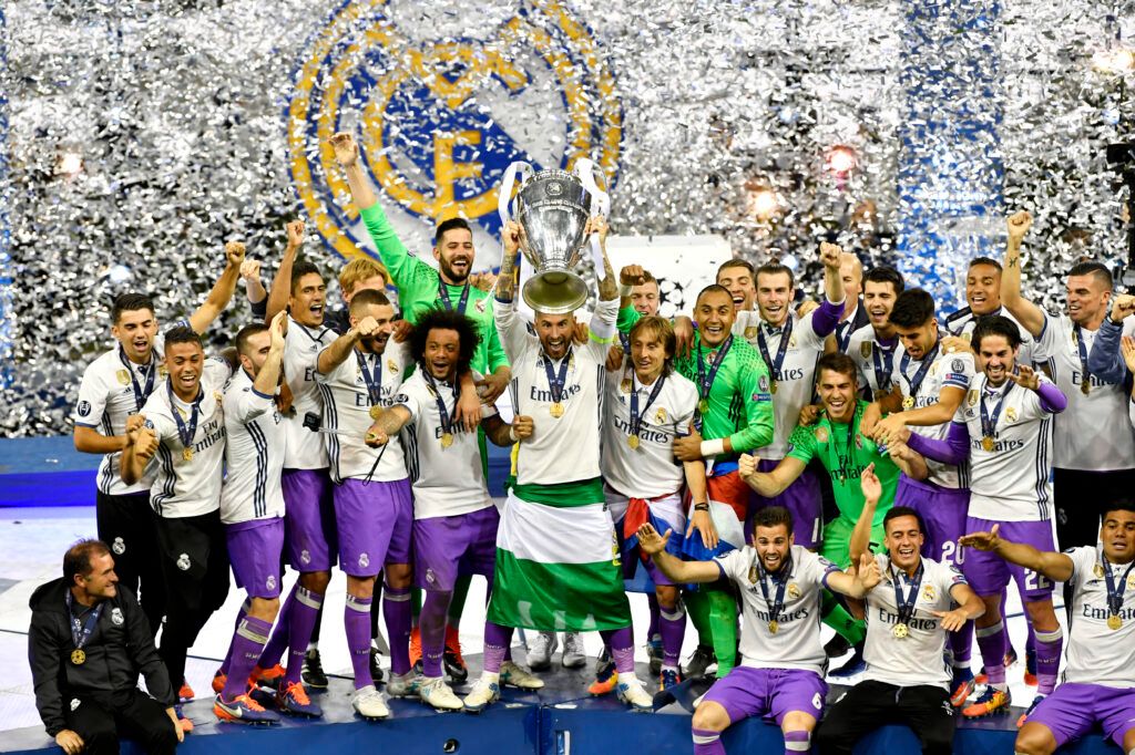 Real Madrid after winning the 2017 Champions League final