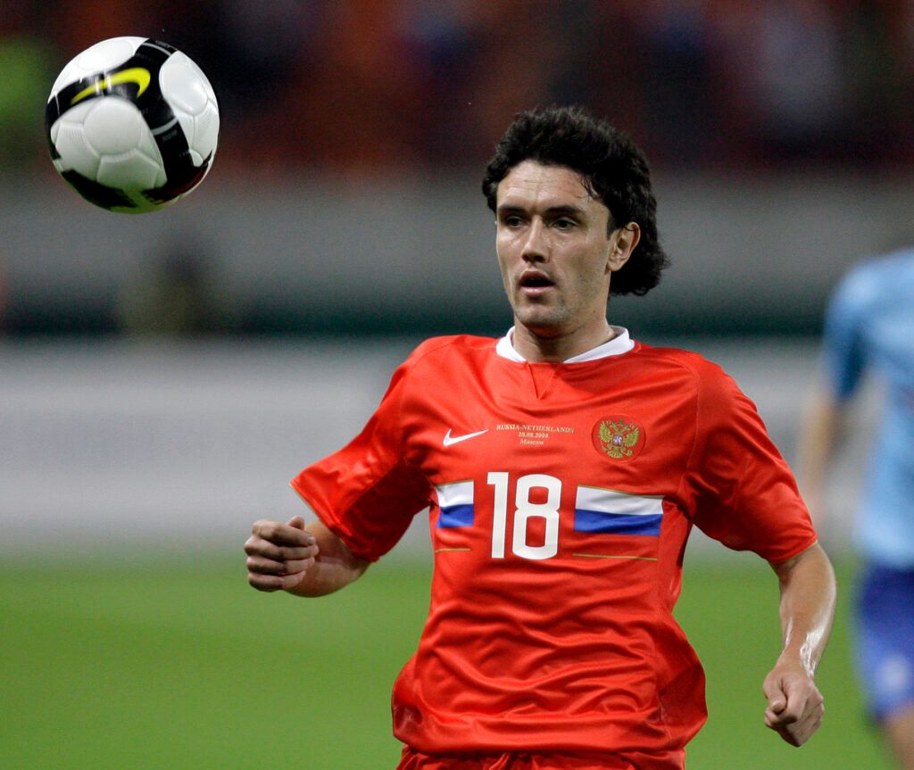 Yuri Zhirkov in action with Russia