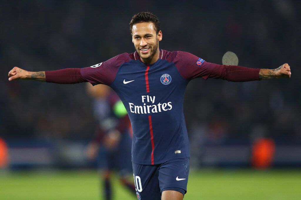Neymar celebrates at PSG