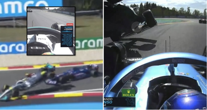 Lewis Hamilton And Fernando Alonso Crash Belgian GP
