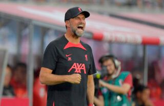 Liverpool boss Jurgen Klopp watches on