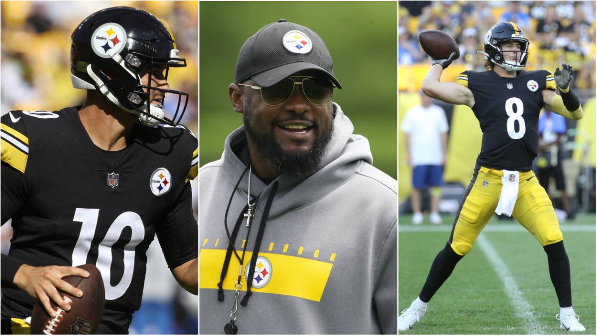 Mitch Trubisky, Mike Tomlin and Kenny Pickett