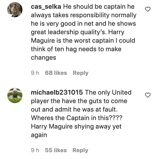 Some fans think De Gea should be captain.