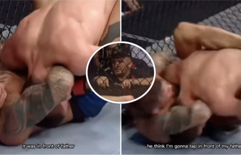 Khabib Nurmagomedov reflecting on Dustin Poirier nearly submitting him in front of his father
