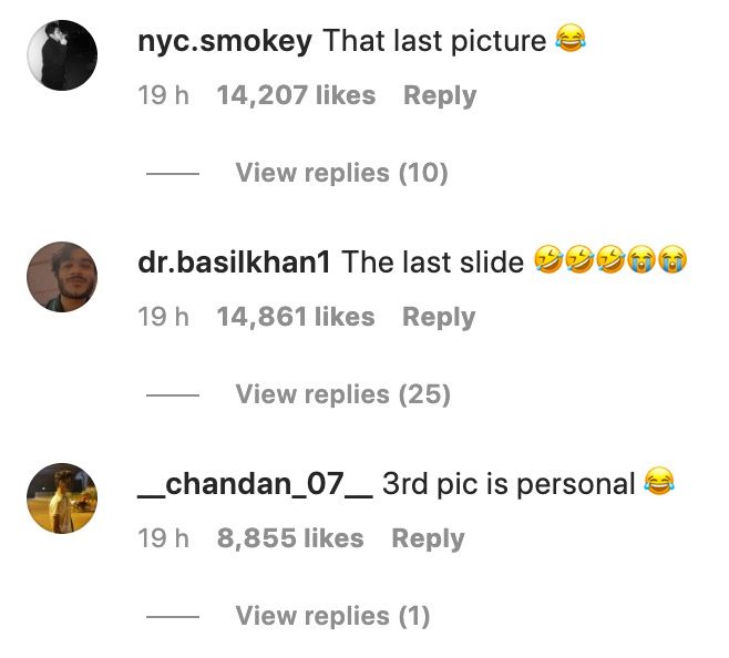 Fans laugh at Varane's Instagram post.