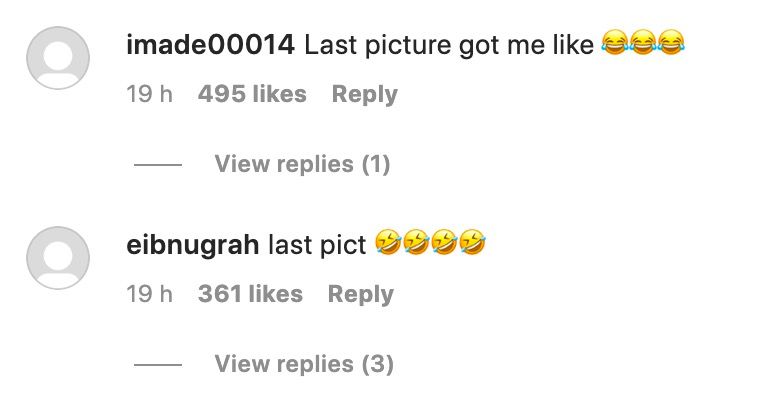 Fans laughing on Varane's Instagram.